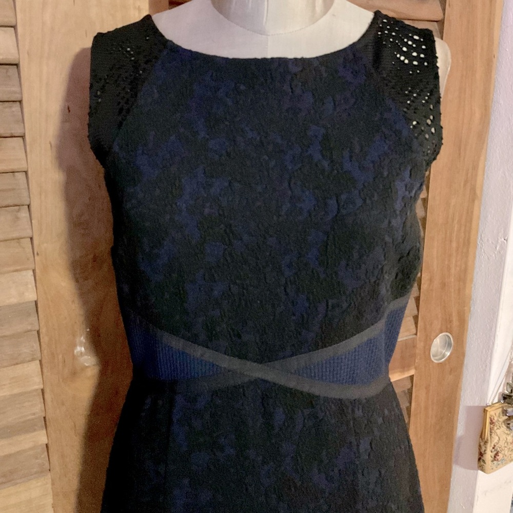 Beautiful navy and black stretch lace french dress. For a special occasion.